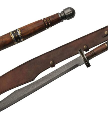 Damascus Steel Antique Sword With Scimitar Wood