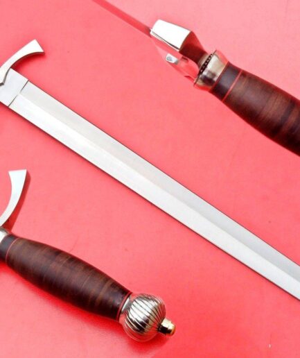 Damascus Steel Sword with Beautiful Rosewood Handle