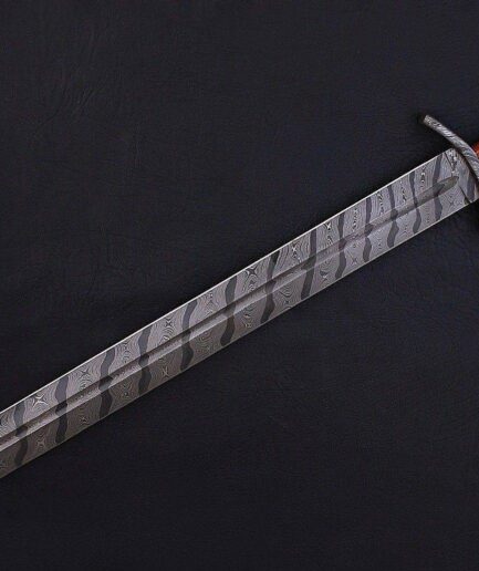 Handmade Damascus Steel Sword With Dark Rosewood Handle